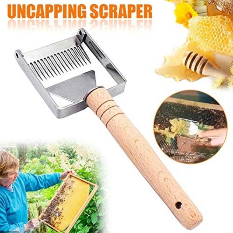 Stainless Steel Honey Cutter Honey Fork Scraper Pick Cover Bee Beekeeping Tool