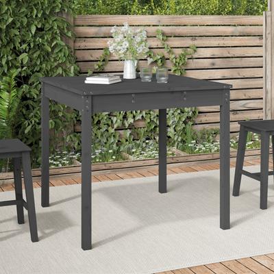 Vidaxl Garden Table, Grey, 82.5X82.5X76 Cm, Solid Pine Wood