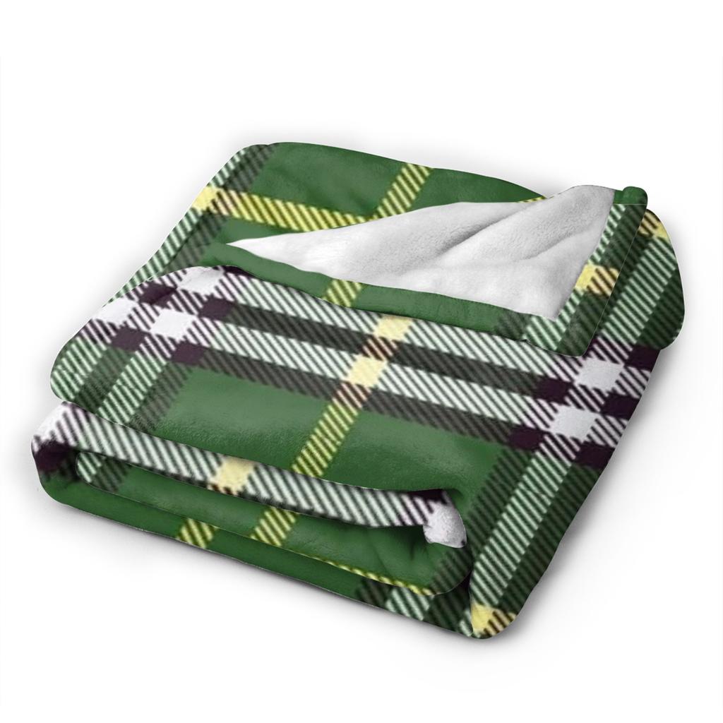 Yellow Tartan Flannel Blanket Autumn Soft Durable Throw Blanket for Kids Adult Living Room Comfortable Bedspread Sofa Bed Cover