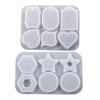 Cute Heart Round Charm Resin Mold Silicone Keychain Mold Pendant Epoxy Casting Mold with Hole DIY Craft Diamond Pattern