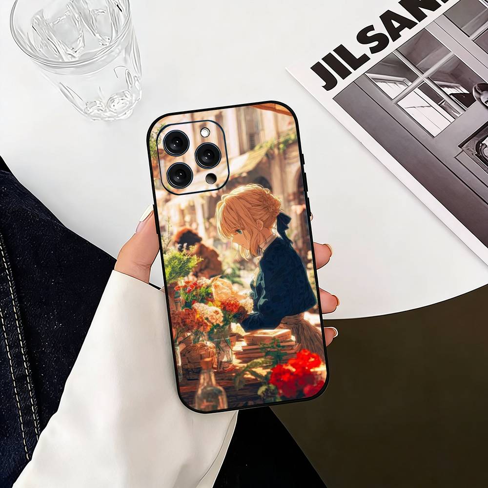 V-Violet Evergarden N-Novel Phone Case For iPhone 17, 16,15,14,13,12,11 Plus,Pro Max, Others Soft Black Cover