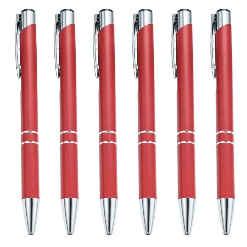 6 Pcs 1.0mm Ballpoint Pen Smooth Writing Pen Black Ink Stationery Pen Metal Retractable Ballpoint Pen for School