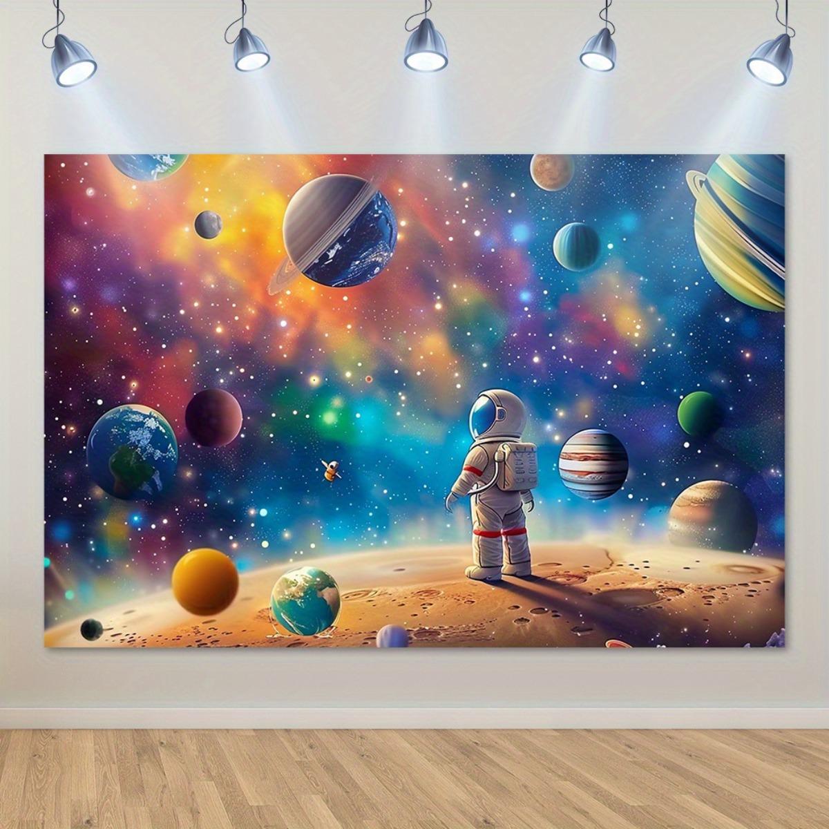 One large wall hanging tapestry - featuring astronauts and the galaxy of planets in a space theme 100x150cm