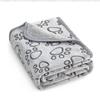 Flannel Pet Blanket Embossed Paw Print Design Soft Cozy Throw Mat for Dogs Cats Sleep Bed Mat Heat Retention Cushion
