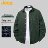 JEEP Unisex Retro Solid Color Long Sleeve Casual Shirt