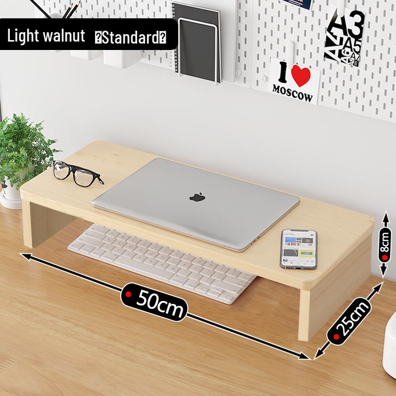 Wooden Desktop Monitor Riser with Storage Tray