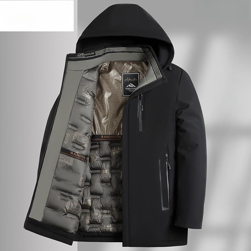 

Зимнее пальто для отца мужчины среднего возраста, стеганое и утолщенное хлопковое пальто, верхняя одежда для пожилого мужчины, куртка с хлопковой подкладкой черного и золотого цвета 5XL