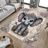 1PC Elephant Pattern Non-Slip Floor Carpet, Suitable for Office, Bedroomand Playrooms. It Can Also Be Used As a Sofa Footrest cover-T88