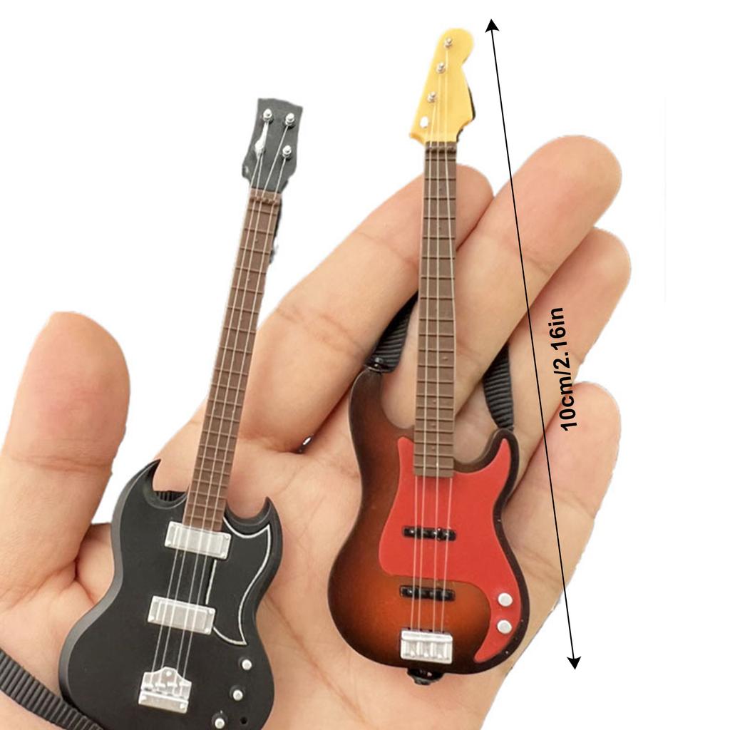 Miniature Guitar Model For Dollhouse 1/12 Scale High Detail Plastic Music Instrument Figurine Dollhouse Decoration