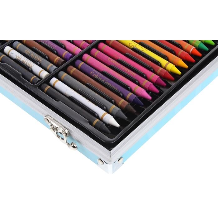 Artistic Painting Set - Crayons, Paints, Markers, Case, 150 pcs - Blue