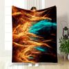 Fiery Orange and Vibrant Blue Wisps Intertwining In a Dynamic Flow. for All Seasons Blanket Lunch Break Throw Gift