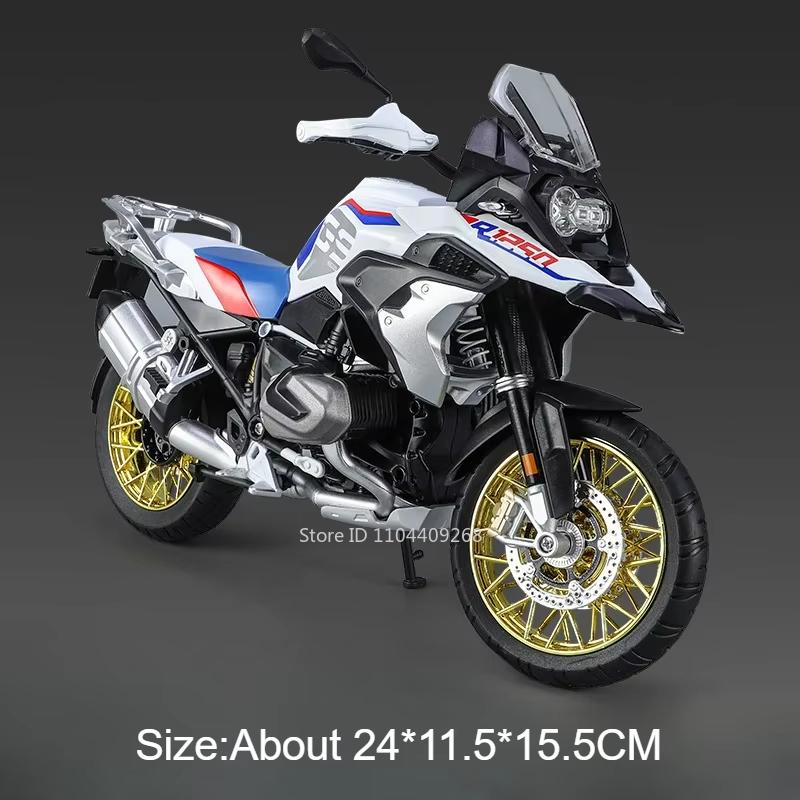 Large Size 1:9 R1250 GS RR1000 Motorcycle Model Toy Car Alloy Body Cool Light Shock Absorption Motorbike Models Ornaments Gifts