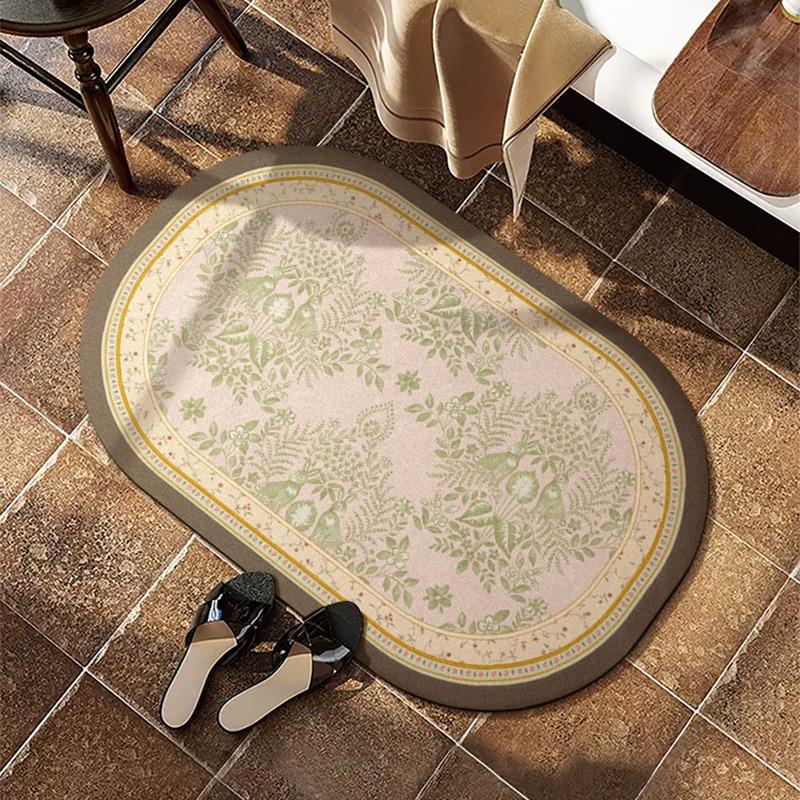 Bathroom Carpets Non-slip Absorbent Washable Floor Mats Diatom Mud Toilet Door Rug American Vintage Home Decoration Foot Mat