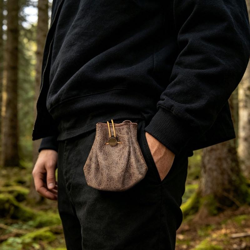 Premium PU Leather Dices Pouches Dices Protective Case With Drawstring Closure For Tabletop Gaming And Travel Storage