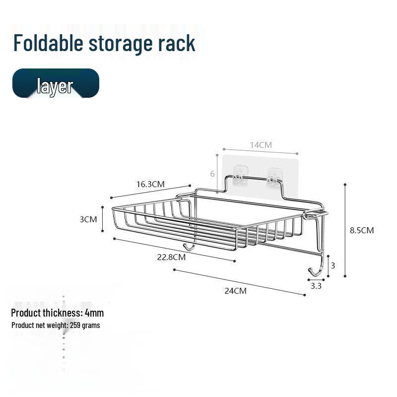 miflame 2-Tier Stainless Steel Folding Storage Shelf