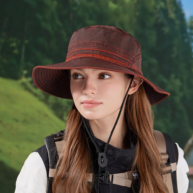 Outdoor Sun Protection Boonie Hat With Breathable Polyester Fabric For Hiking And Fishing Enthusiasts WineRed