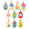 2Pcs Brass Pendants 18K Gold Plated Enamel Octagon Pearlescent Sun Coconut Tree Conch Tulip Pendants Necklace DIY 3cm X 1.4cm