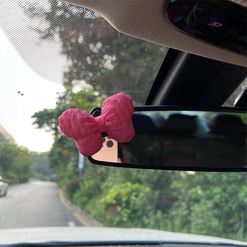 Car Hooks Cute Invisible Bow Decorations Center Console Decorations And Interior Screen Decorations
