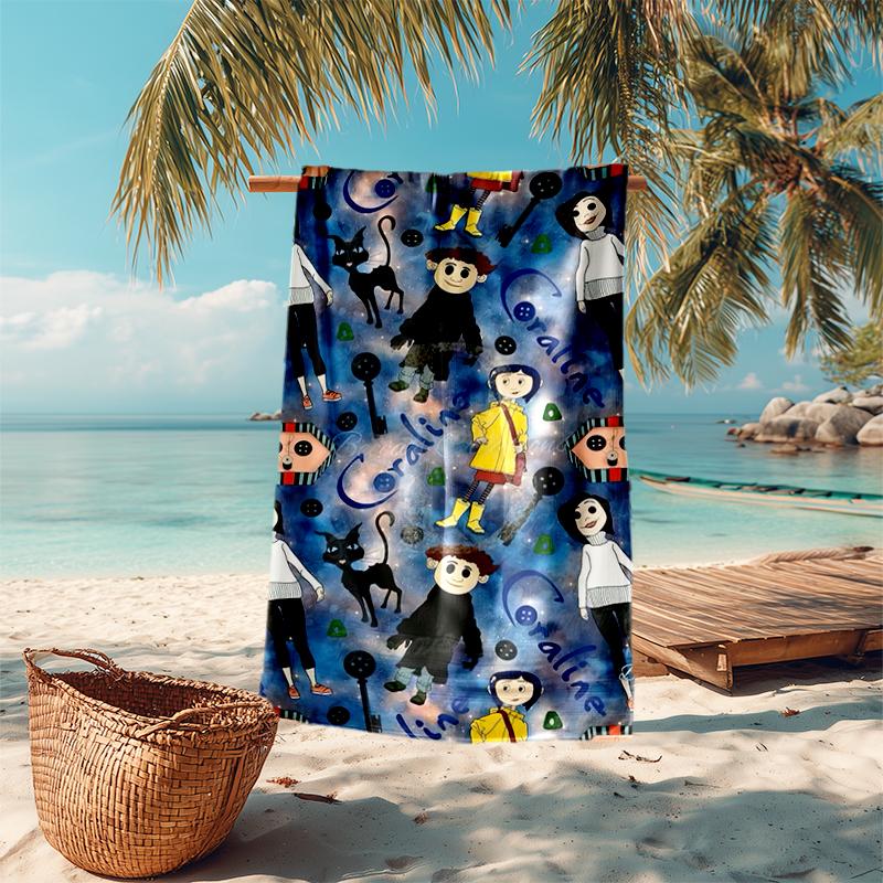 Coraline beach towel Outdoor camping Beach towel for vacation swim Outdoor pool Absorbent bath towel