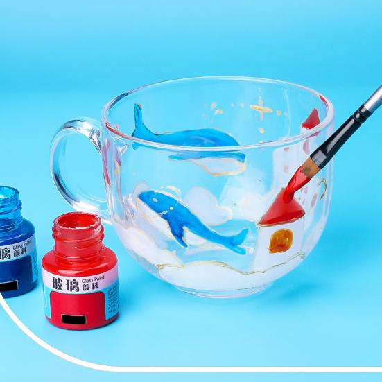 20ml Safe Healthy Glass Paint Vibrant Color Siliceous Glass-Color Paint Wine Bottle Ceramic Glass Pigment