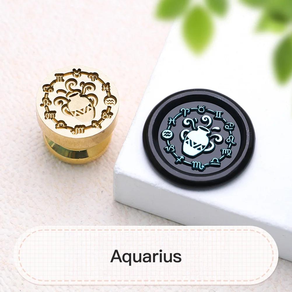 

Twelve Constellation Series Sealing Wax Stamp 15mm Copper Bronze Head Wax Seal Stamp Party Invitation Wedding Decorative