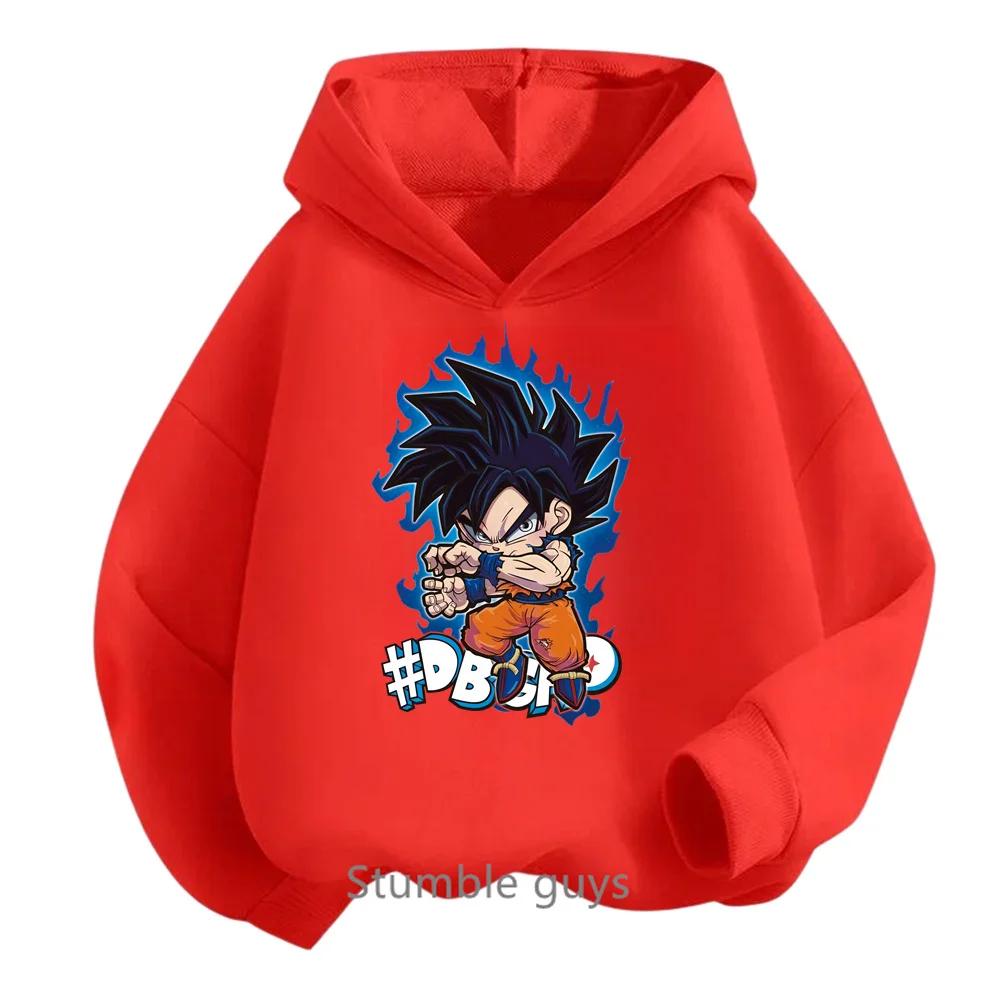 Kids Clothes Boys Dragon Ball Z Hoodie Spring and Autumn Clothes Children's Sweatshirt Cartoon Long Sleeve Hooded Sweatshirt