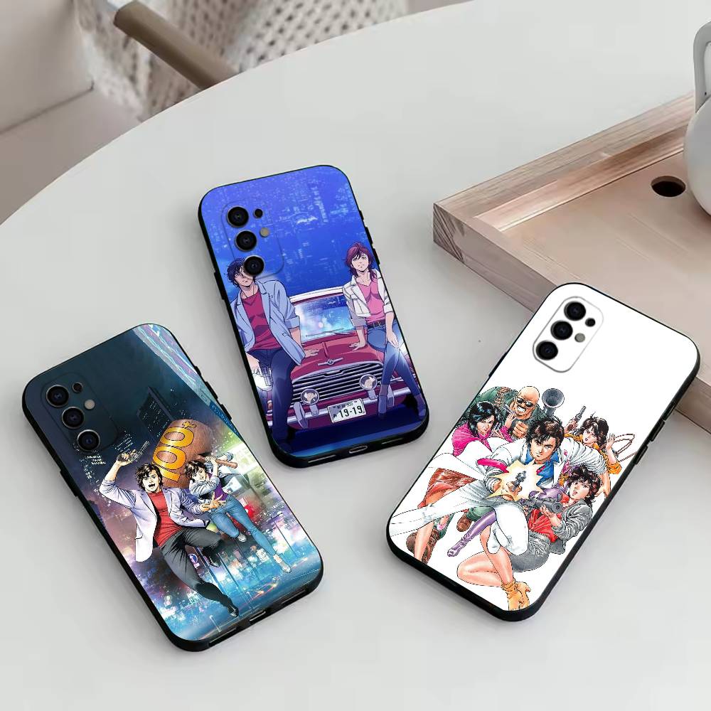 Retro C-City Hunter Comic Phone Case For Samsung S25,S24,S21,S22,S23,S30,Ultra,S20,Plus,Fe,Soft Silicone Black Cover