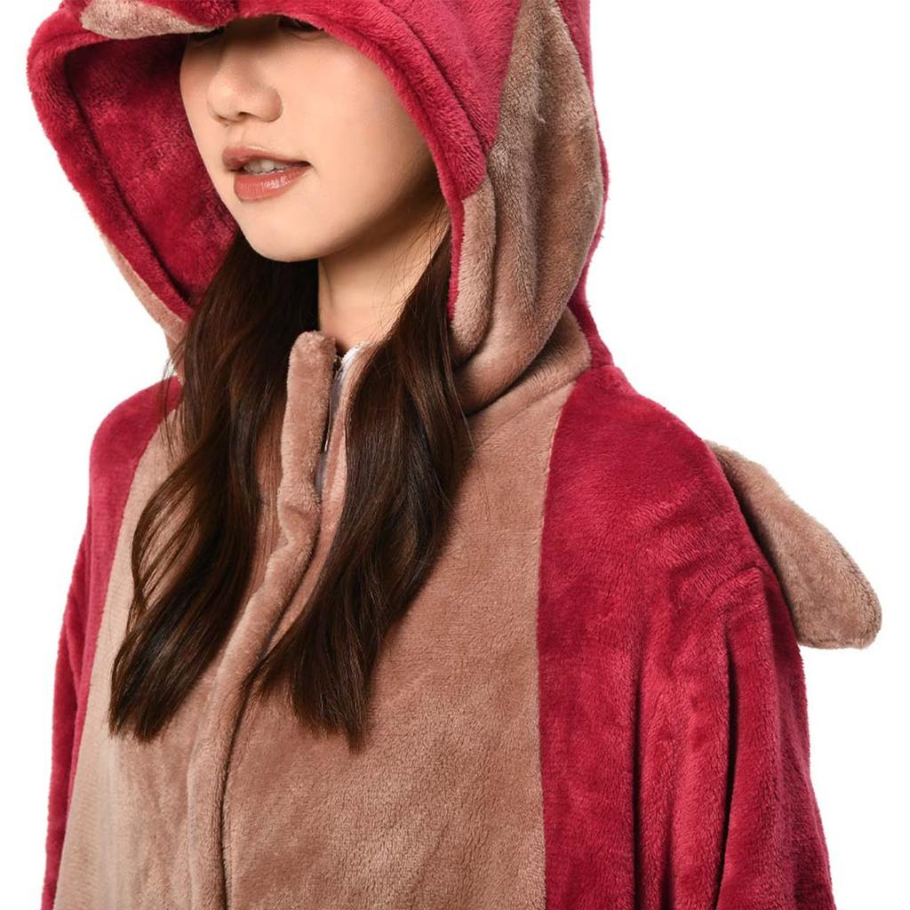 OLAOLA Dragon Kigurumi Pajamas for Halloween Animal Fluffy Dragon Warm and Flannel Unisex Adults, Red, Costume, Costume, Pajamas, Cold-Proof