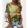 QICED Women's Fashion Casual Short Sleeve O-Neck Blouses & Shirts