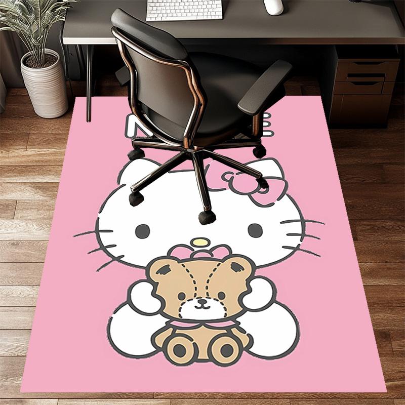 Custom HelloKitty Mat Personalized Name, Polyester Washable Indoor Entryway Rug, Gift for Christmas, Easter, Thanksgiving Day