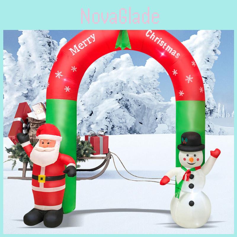 Festive Inflatable Christmas Decoration Glowing Santa Claus Snowman Gingerbread Man Yard Ornament
