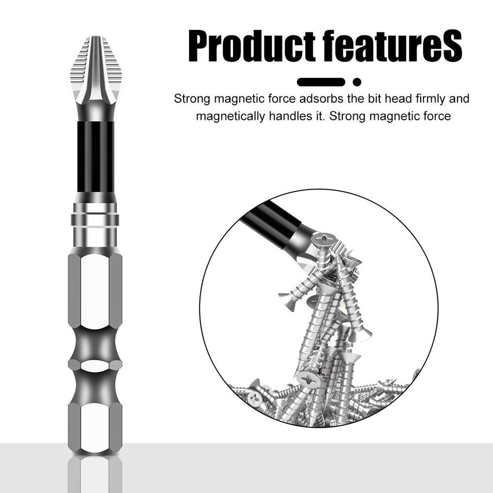 Upgraded Non-slip PH2 Impact Driver Bit Set With Magnetic Phillips Screwdriver Tool Impact Resistance WaterProof Bits 5pcs