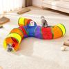 Cat Tunnel Tube Toy for Indoor Cats 5 Way/3 Way/S-Shaped Collapsible Play Tunnel with Interactive Peep Hole for Kittens Puppies Rabbits