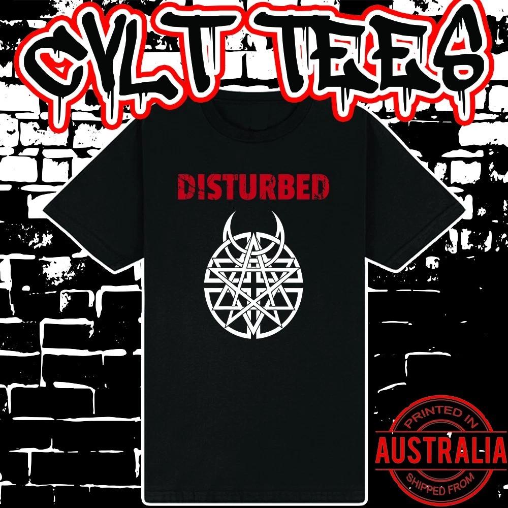 Men s and Women s T-shirts Disturbed Band Shirt ~ Premium Black Gildan Cotton Tee XL