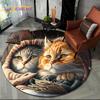 3D Persian Cat,Cute Calico Cat,Ragdoll Cartoon Round Carpet Rug for Living Room Bedroom Kid Playroom Decor,Pet Area Rug Non-slip