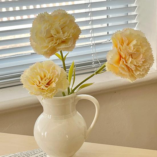 Artificial Carnations, Soft Realistic Faux Blooms, Pastoral Style Floral Arrangement, for Home Wedding Party