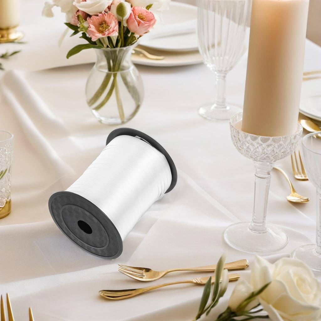500 Yards Sturdy White Pe Balloon Ribbon for Wedding Decor Balloon Strings Party Streamers Present Wrapping Bouquet Wrapping DIY