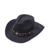 Spring and summer ethnic style western denim straw hat European and American men and women foldable windbreak rope knight sun hat adult
