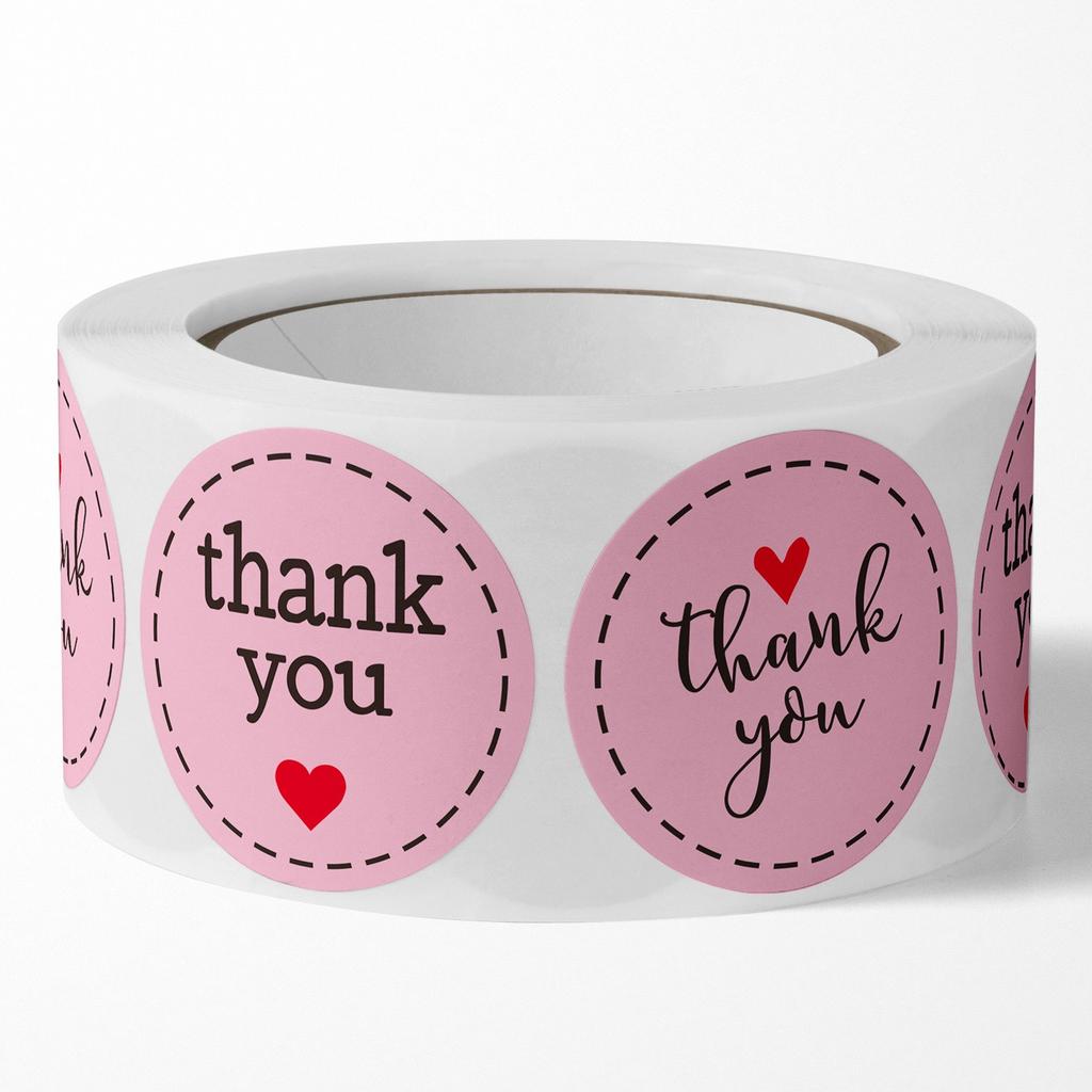 500pcs/1 roll love heart roll stickers, thank you stickers, sticker craft stickers, wedding birthday decoration labels