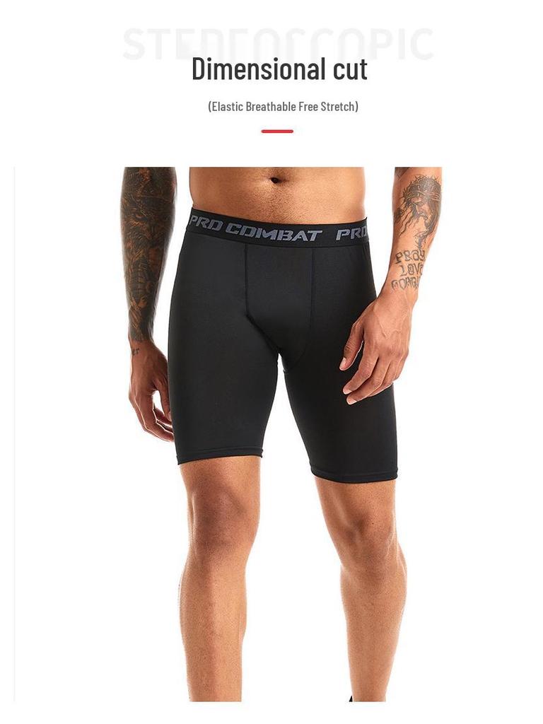Men's American-Style Quick-Dry Basketball Compression Shorts - High Elasticity for Running, Fitness, and Track & Field Students