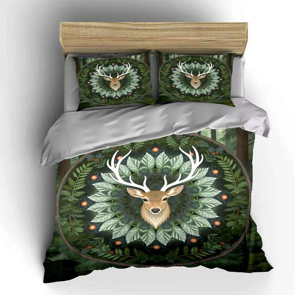 "Forest Deer Themed Decoration Set" Soft Comfortable Duvet Cover Bedding Set Included 1*Duvet Cover & 2*Pillowcases gift
