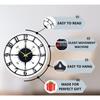 Clock for Home and Hall, Living Room, Bedroom, Office, Antique Big Size Modern Wall Watch for Home Decor (Style 1, 50 Cm) Matte Black,Analog