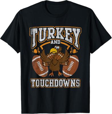 Thanksgiving Truthahn und Touchdowns Football Herren Damen T-Shirt Herren Damen Tees Top