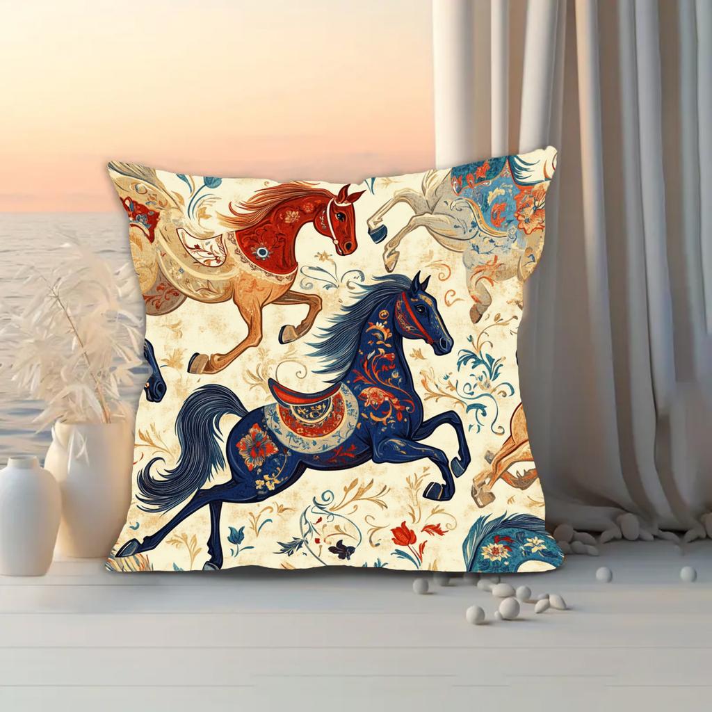 pc Vintage Persian Horse Pattern Decorative Pillow Cover Cushion Case for Sofa Living Room Bedroom Office