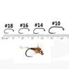 Bimoo 20 SZTUK Bezzadziorowe Nymph Jig Haczyki muchowe Pstrąg Nymphing Fly Hooks