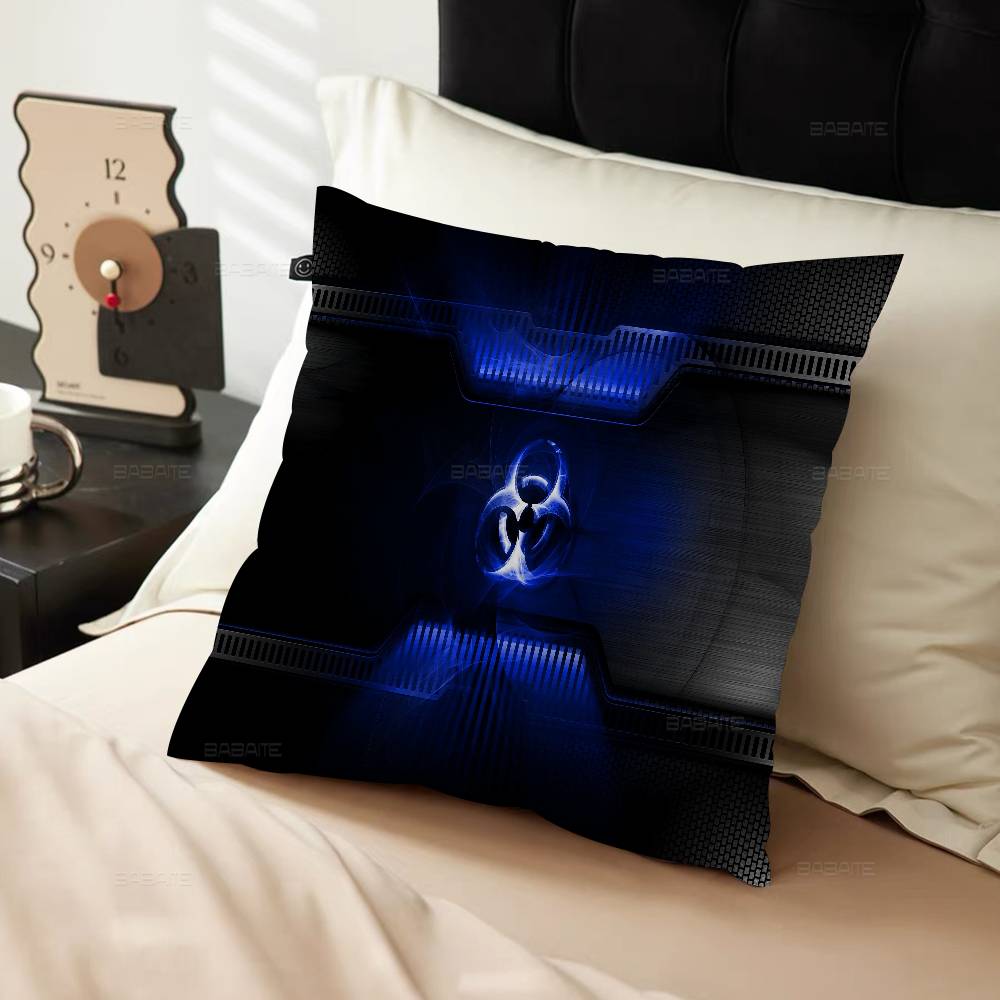 Games Biohazard Logo Pillow Cover Sofa Cushion Cover Home Room Decoration Children Gift