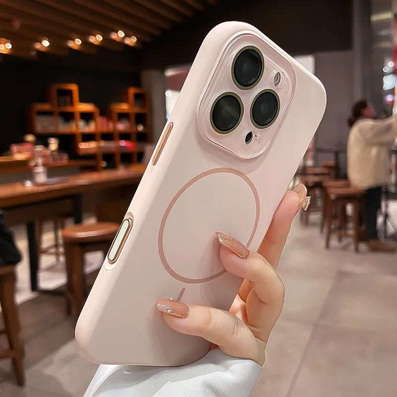 Liquid Silicone For  Charge Magnetic Case For For Iphone 17 Pro Max 16 15 14 13 12 11 Crystal Camera Protection Soft Cover