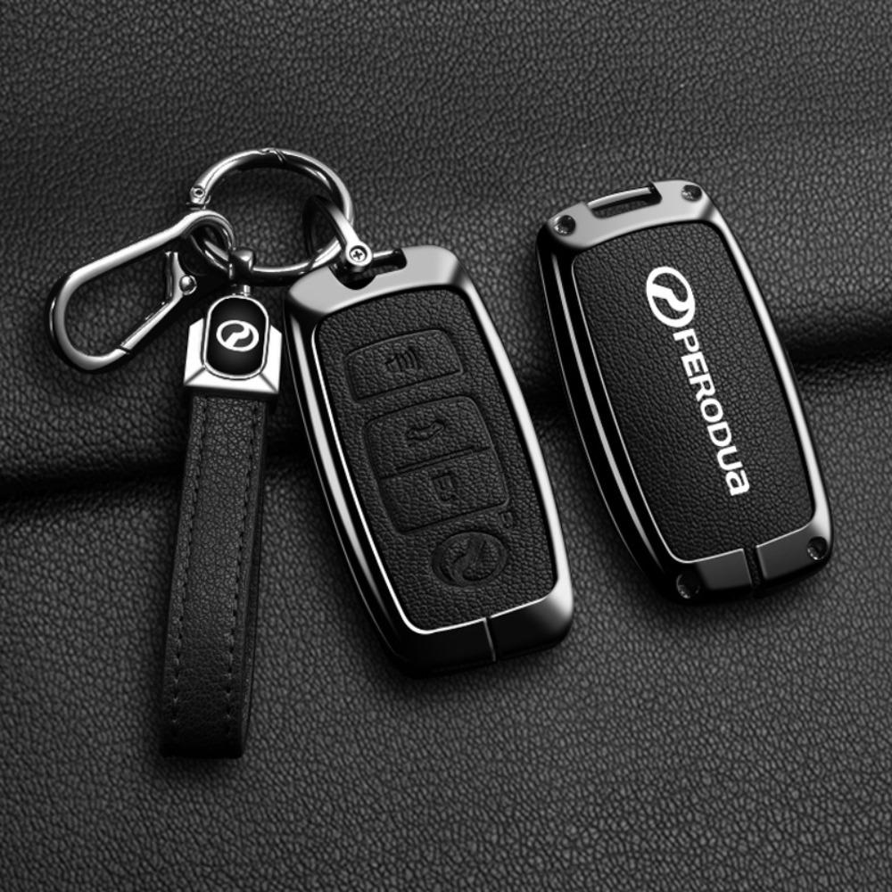For PERODUA Toyota Car Key Cover Metal Shell Protector for Men Women with Remote Control