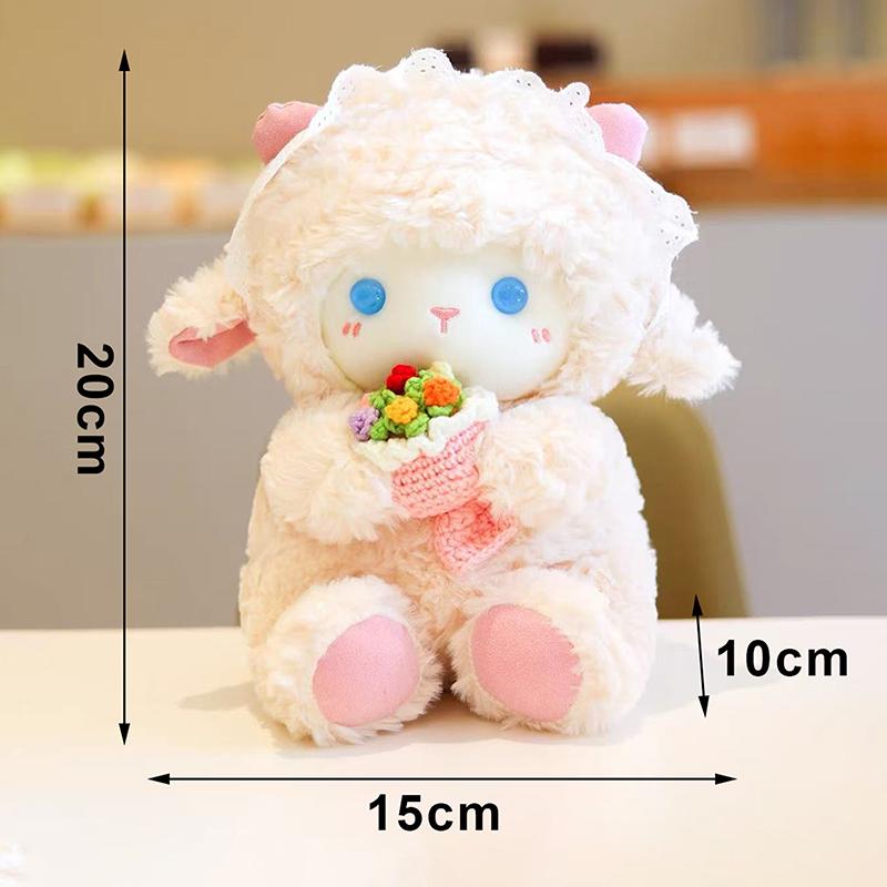 Soft Angel Sheep Plush Toy Adorable Fluffy Stuffed Doll Sweet Sleep Companion Perfect for Girls Birthday Gift Nursery Decor