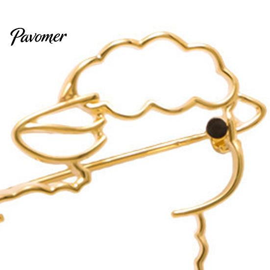 Tägliches Accessoire Hohl Lamm Brosche Reversnadel, Goldbeschichtete Legierung Tier Abzeichen Kleider Dekorative Nadel Kleidung für Party Jacken